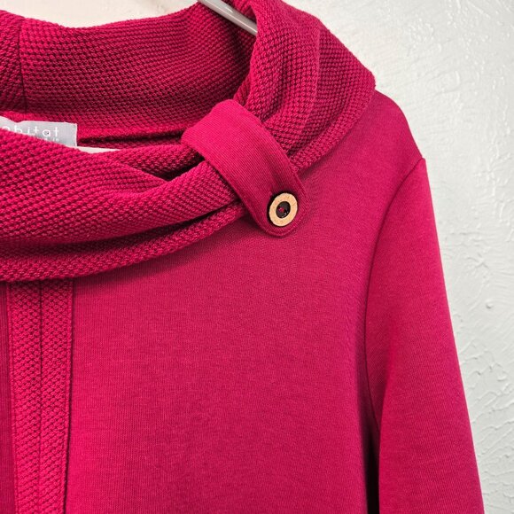 Habitat Cowl Neck Sweater Women L Red Pullover Lagenlook Relaxed Long Sleeve Top - Picture 12 of 14